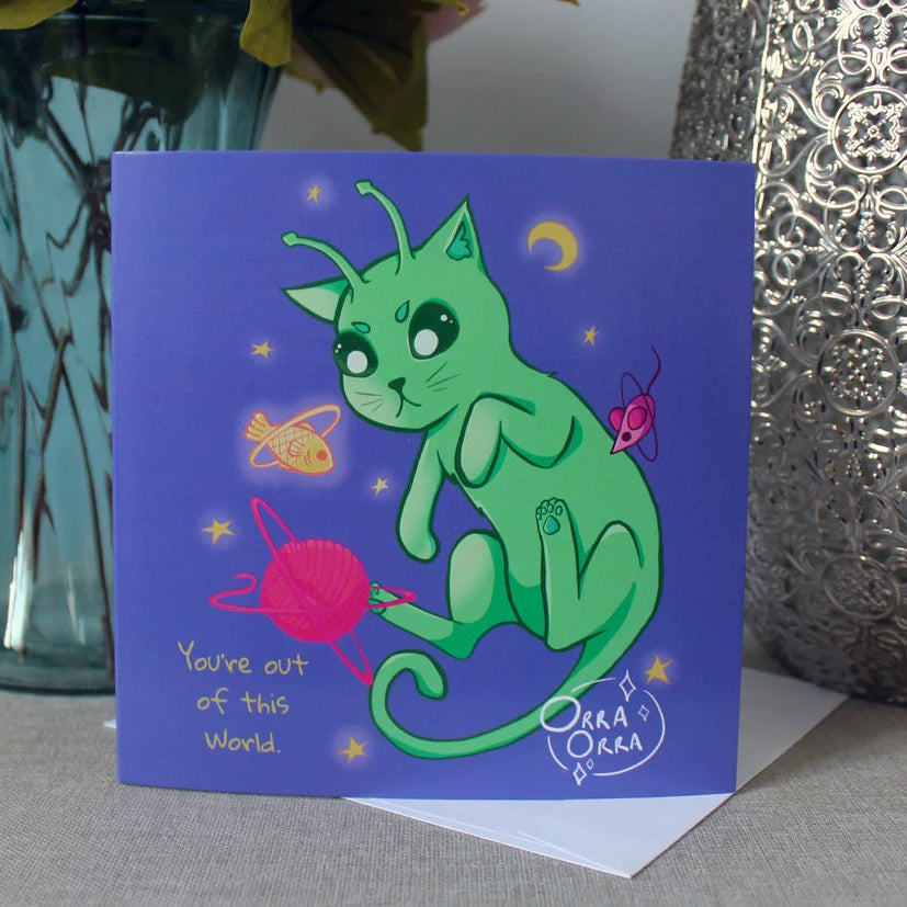 Alien Cat Card