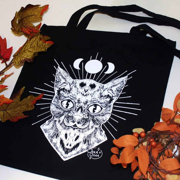 Demon Cat Tote Bag