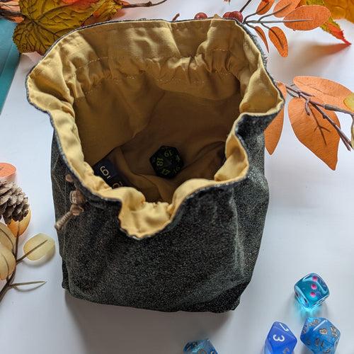 Black and Gold Glitter Dice Bag